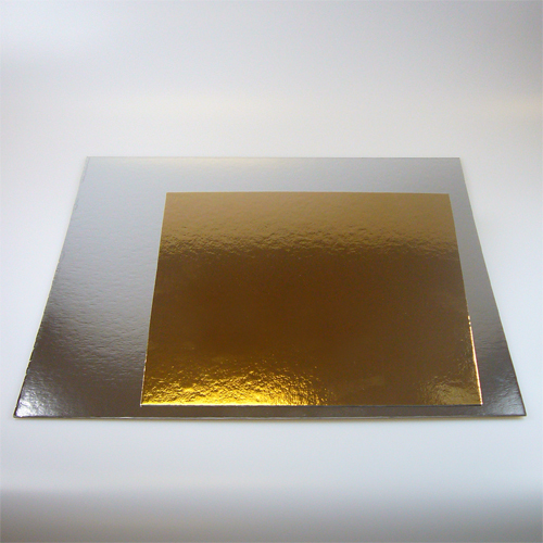 FunCakes Taartkartons zilver/goud VIERKANT 20cm, pk/3