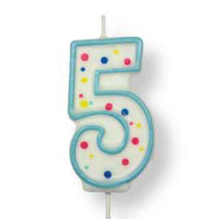 PME Verjaardagskaars Blauw Cijfer 5