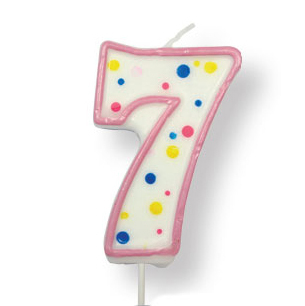 PME Verjaardagskaars Roze Cijfer7
