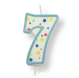 PME Large Candle Blue Number 7